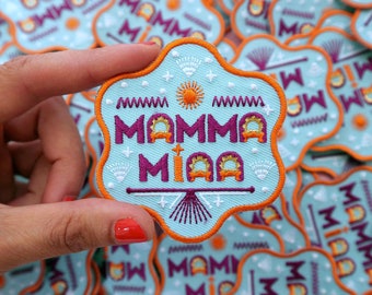 Patch Mamma Mia - Italiano - Italia - Famiglia - Esclamazione italiana - Patch ricamata - Patch ricamate - Mamma mia - Stile italiano