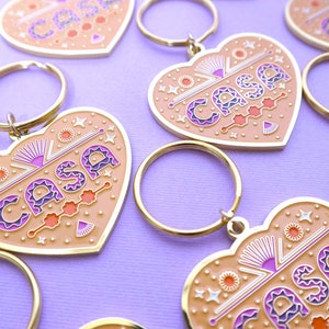 Llavero Casa - Llaveros esmaltados - Llavero italiano - Llaveros bonitos - Corazón - Llavero Hogar dulce hogar - Hogar italiano - Corazón de esmalte dorado