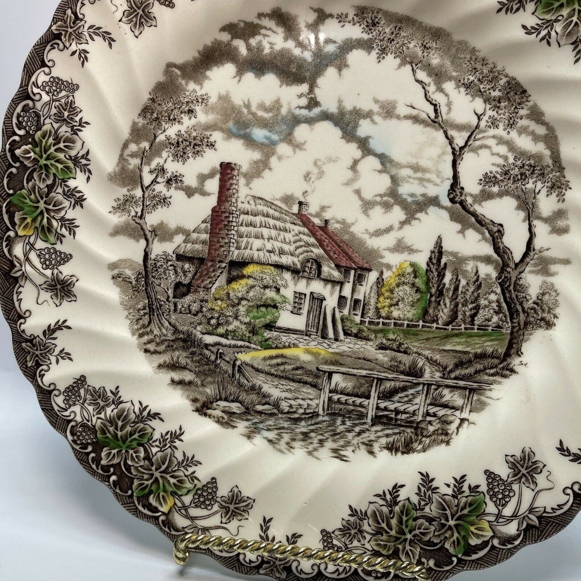 Myott the Brook Fine Staffordshire Ware Decor Plate Brown Made in