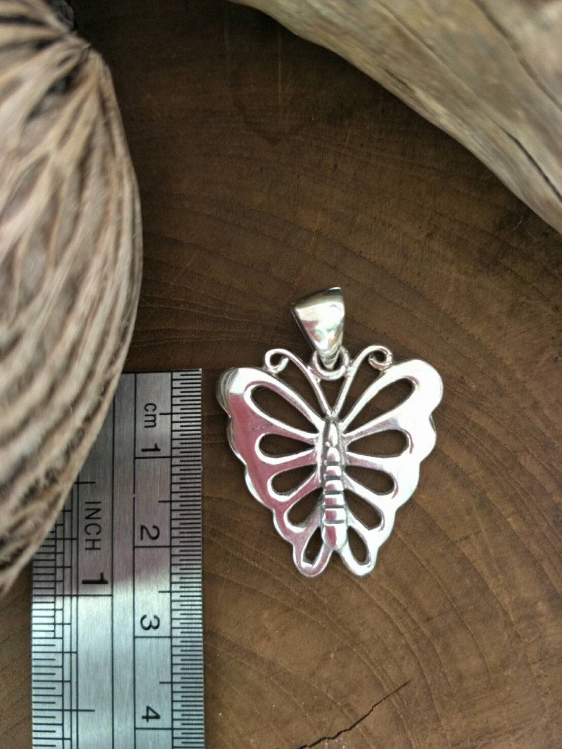 925 Sterling Silver Butterfly Pendant Etsy