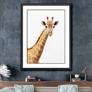 Giraffe Print Giraffe Wall Art Giraffe Decor Living Room - Etsy