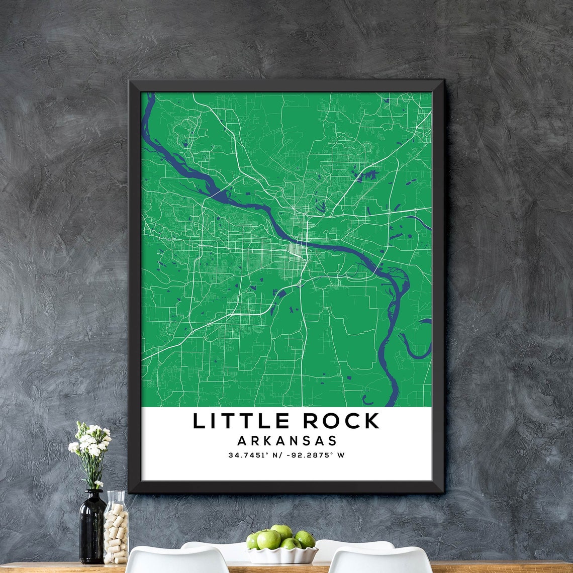 Map of Little Rock Little Rock Map Print Little Rock City | Etsy