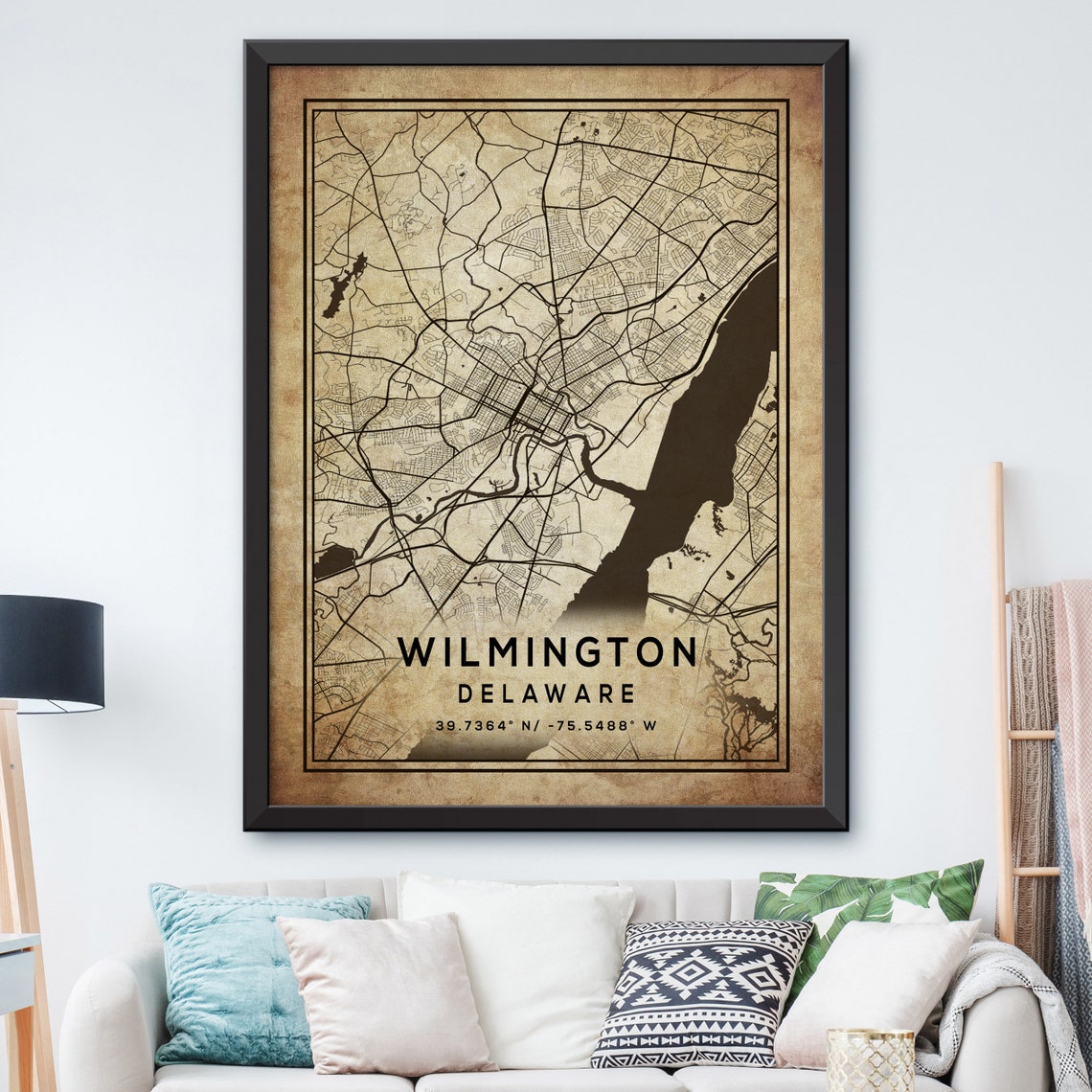 Wilmington Delaware Map Print Wilmington City Poster | Etsy