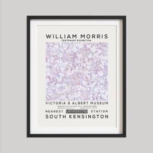 William Morris Print, Vintage Wall Decor, Exhibition Poster, Floral Wall Art, Flower Print, Home Decor, Holographic 03