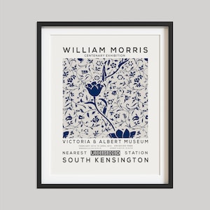 William Morris Print, Vintage Wall Decor, Exhibition Poster, Floral Wall Art, Flower Print, Home Decor, Vintage Tulip