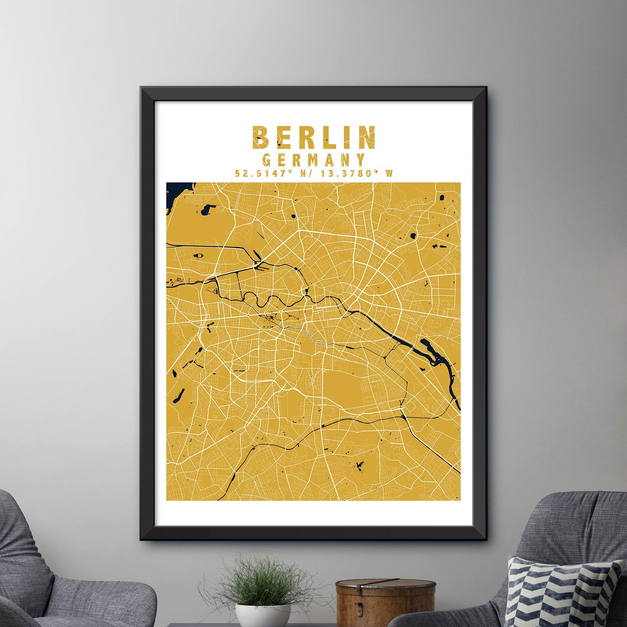 Berlin Karte Druck Berlin Stadt Poster Vintage Stadtplan | Etsy