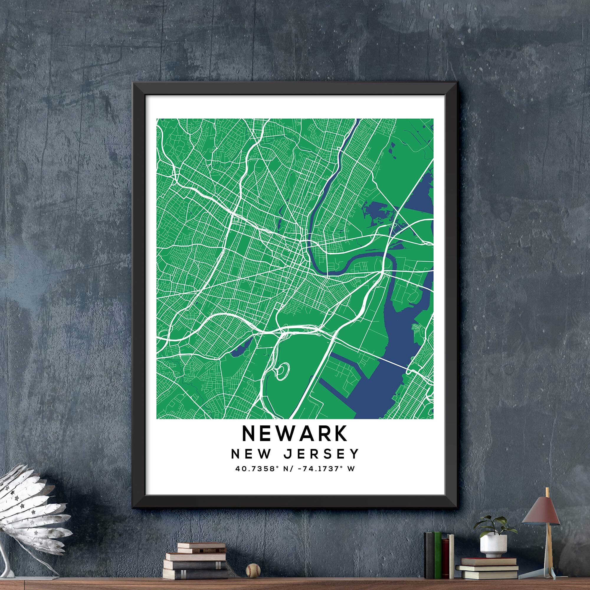 Map of Newark New Jersey Newark Map Print Newark City | Etsy