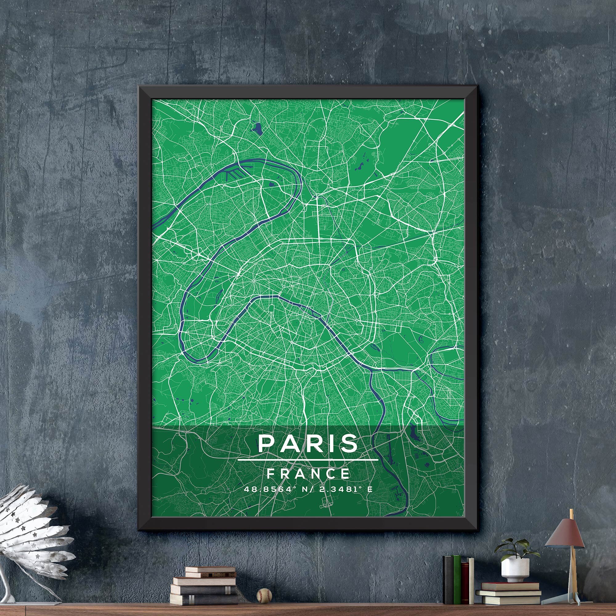Map of Paris France Paris Map Print Paris City Poster Etsy