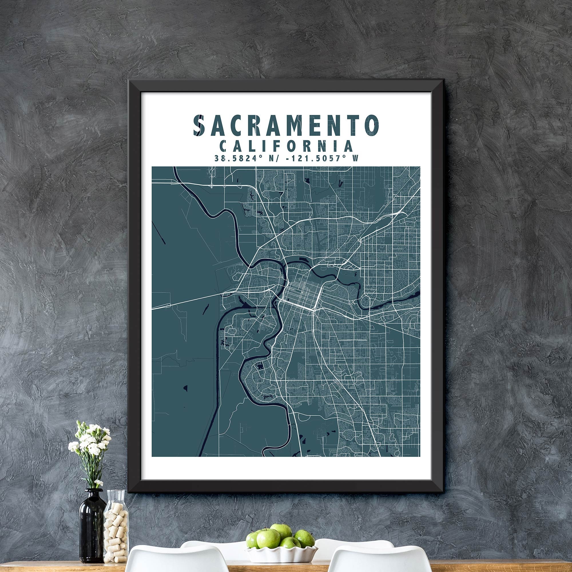 Map of Sacramento California Sacramento Map Print Sacramento | Etsy