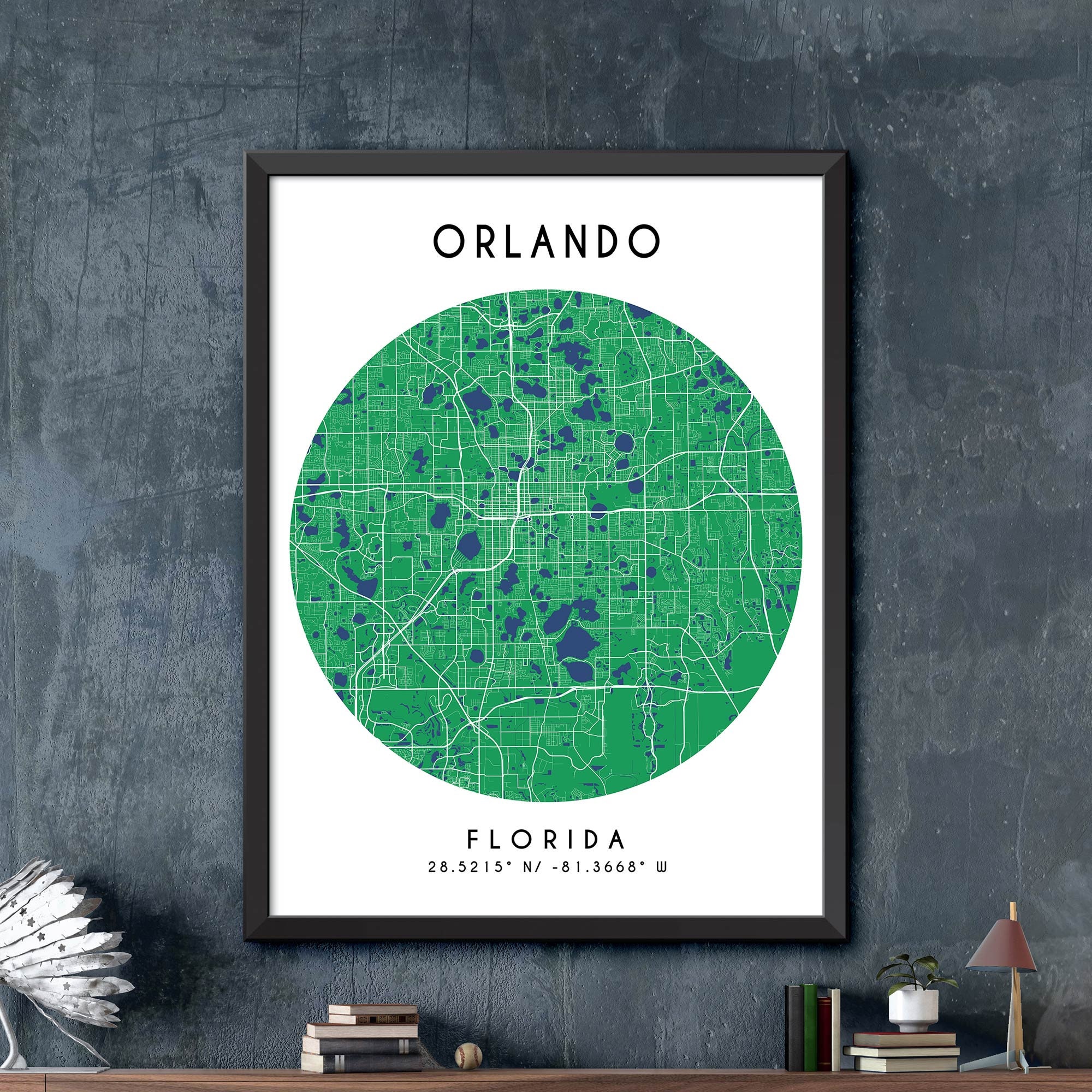 Map of Orlando Florida Orlando Map Print Orlando City | Etsy