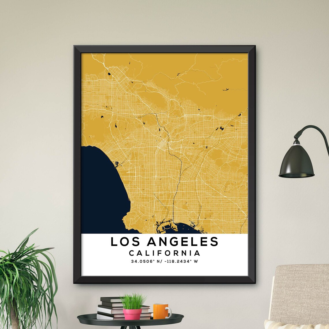 Map of Los Angeles Los Angeles Map Print Los Angeles City Etsy