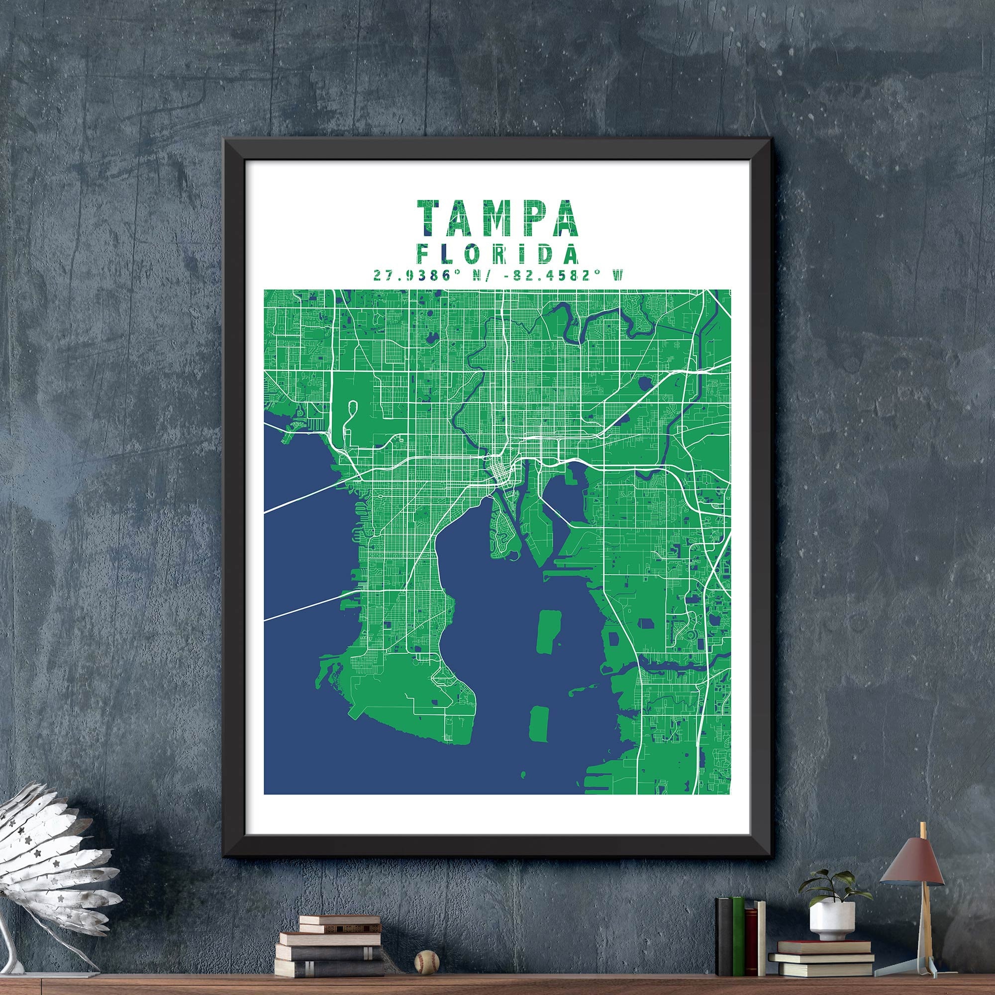 Map of Tampa Florida Tampa Map Print Tampa City Poster | Etsy