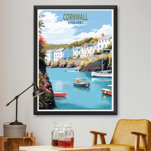 Cornwall England Poster - Cornwall England Print - Cornwall England Artwork - Illustration of Cornwall England