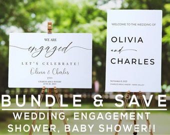 Wedding Sign Bundle, Wedding Shower Sign, Wedding Sign, Baby Shower Bundle, Baby Shower Sign, Buy 2 & Save