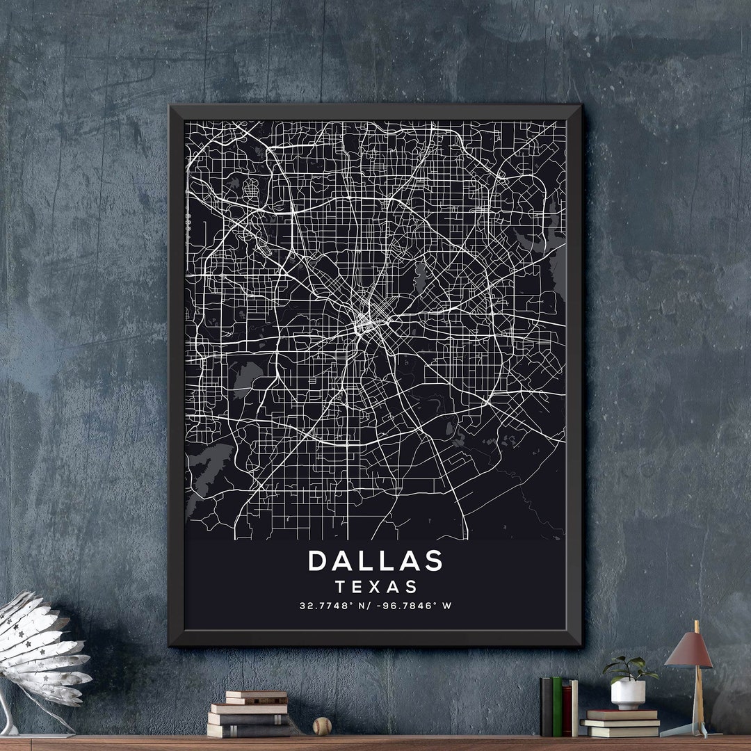Dallas Texas Map Print Dallas Texas City Poster Vintage City Etsy UK