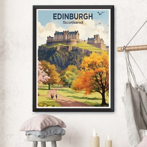 Edinburgh Poster - Edinburgh Print - Edinburgh Illustration - Edinburgh Travel Poster - Scotland Wall Art