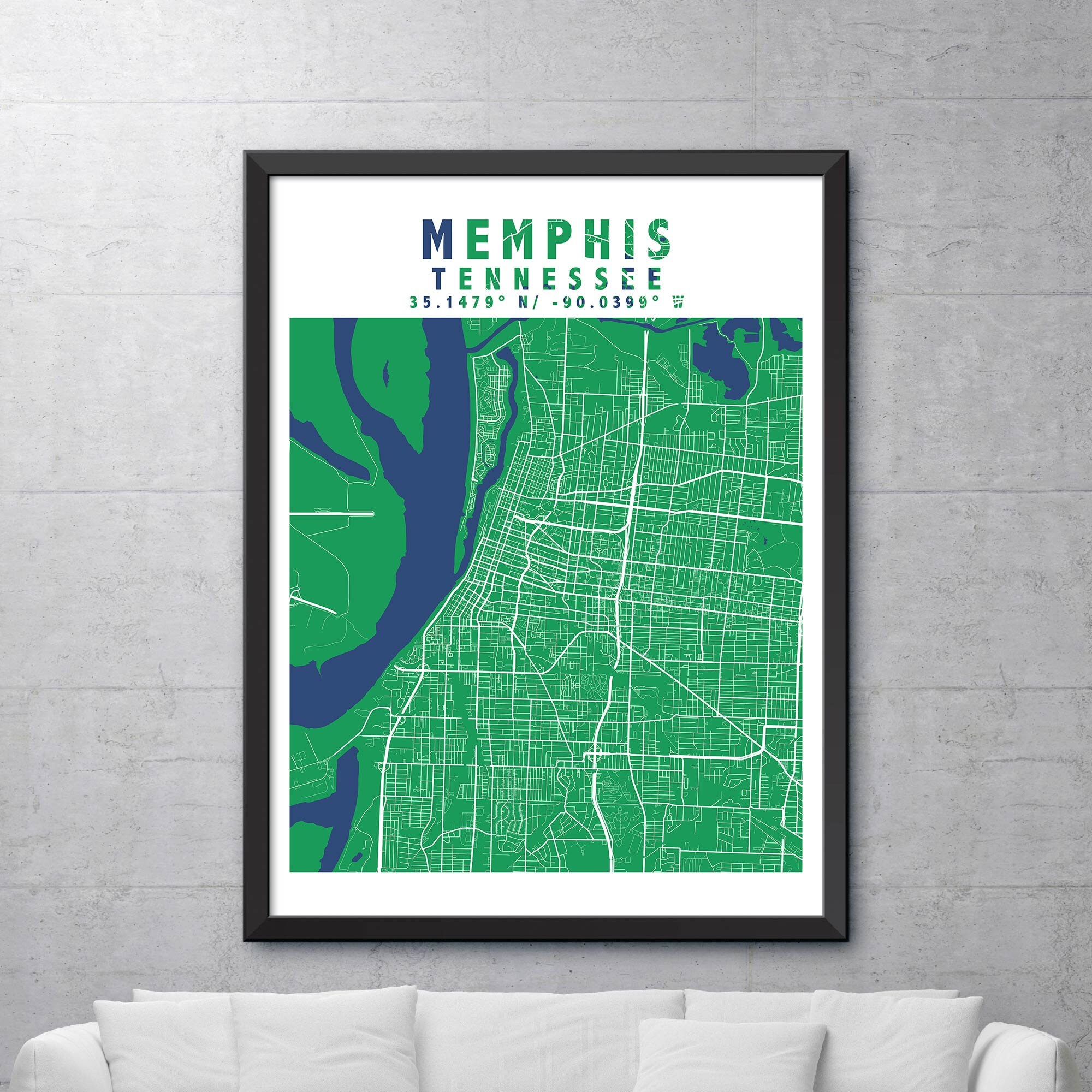 Map of Memphis Tennessee Memphis Map Print Memphis City | Etsy