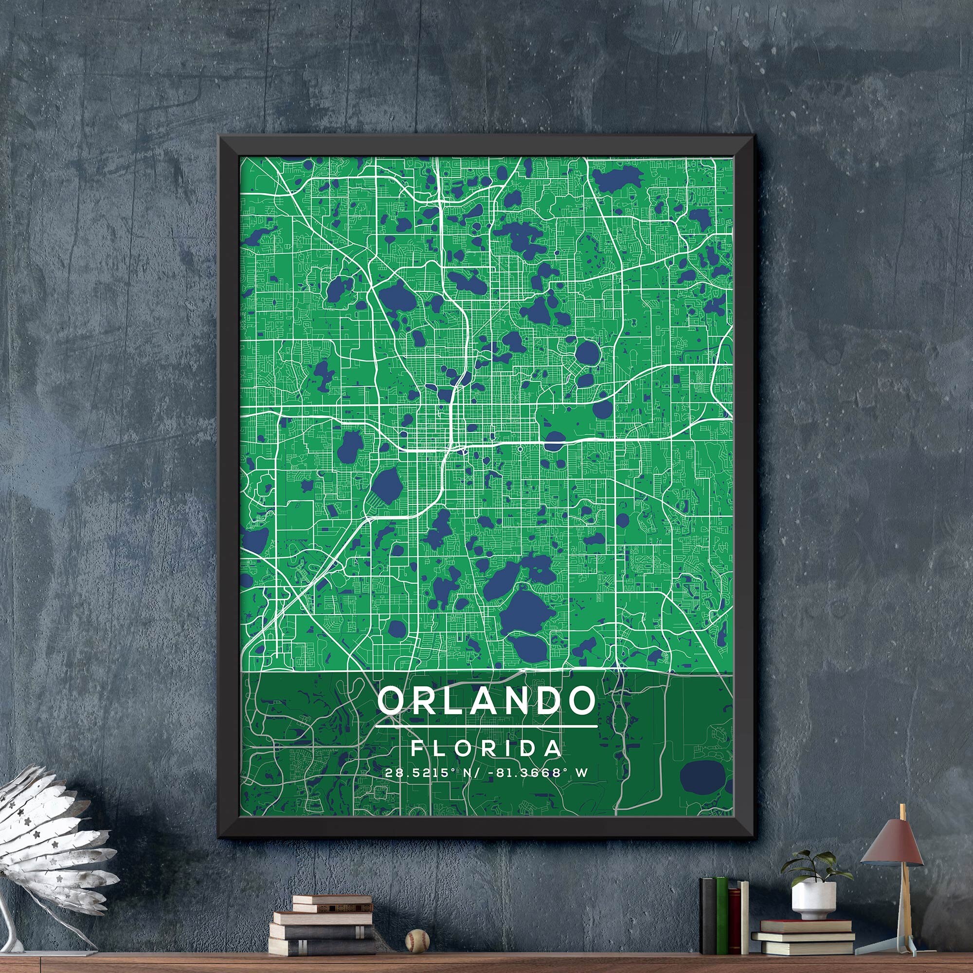 Map of Orlando Florida Orlando Map Print Orlando City | Etsy