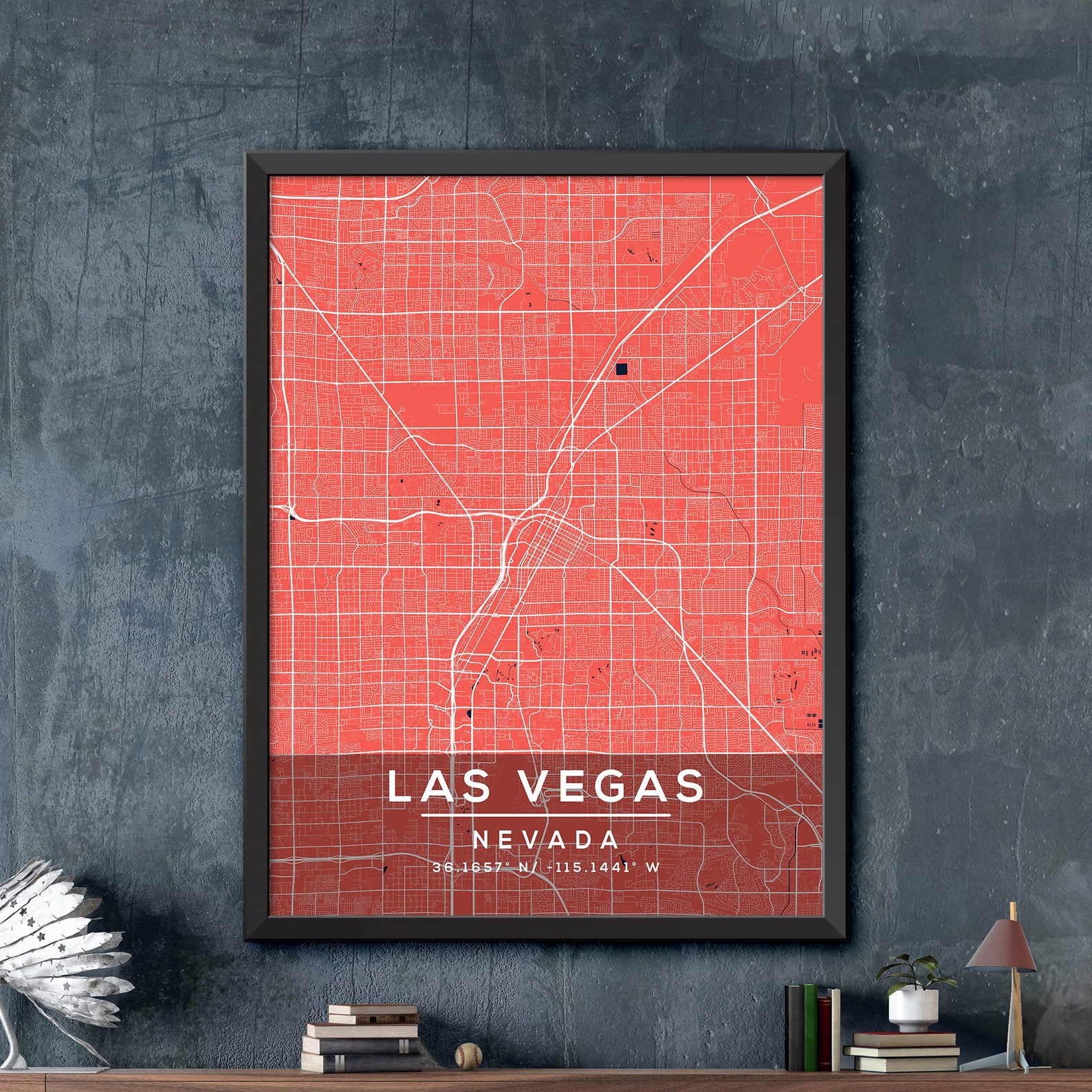 Map of Las Vegas Las Vegas Map Print Las Vegas City Poster Etsy