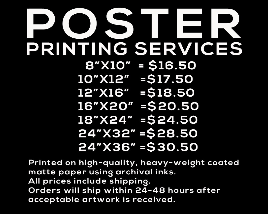 Custom Poster, Custom Printing Services, Fulfillment Services, Dropship