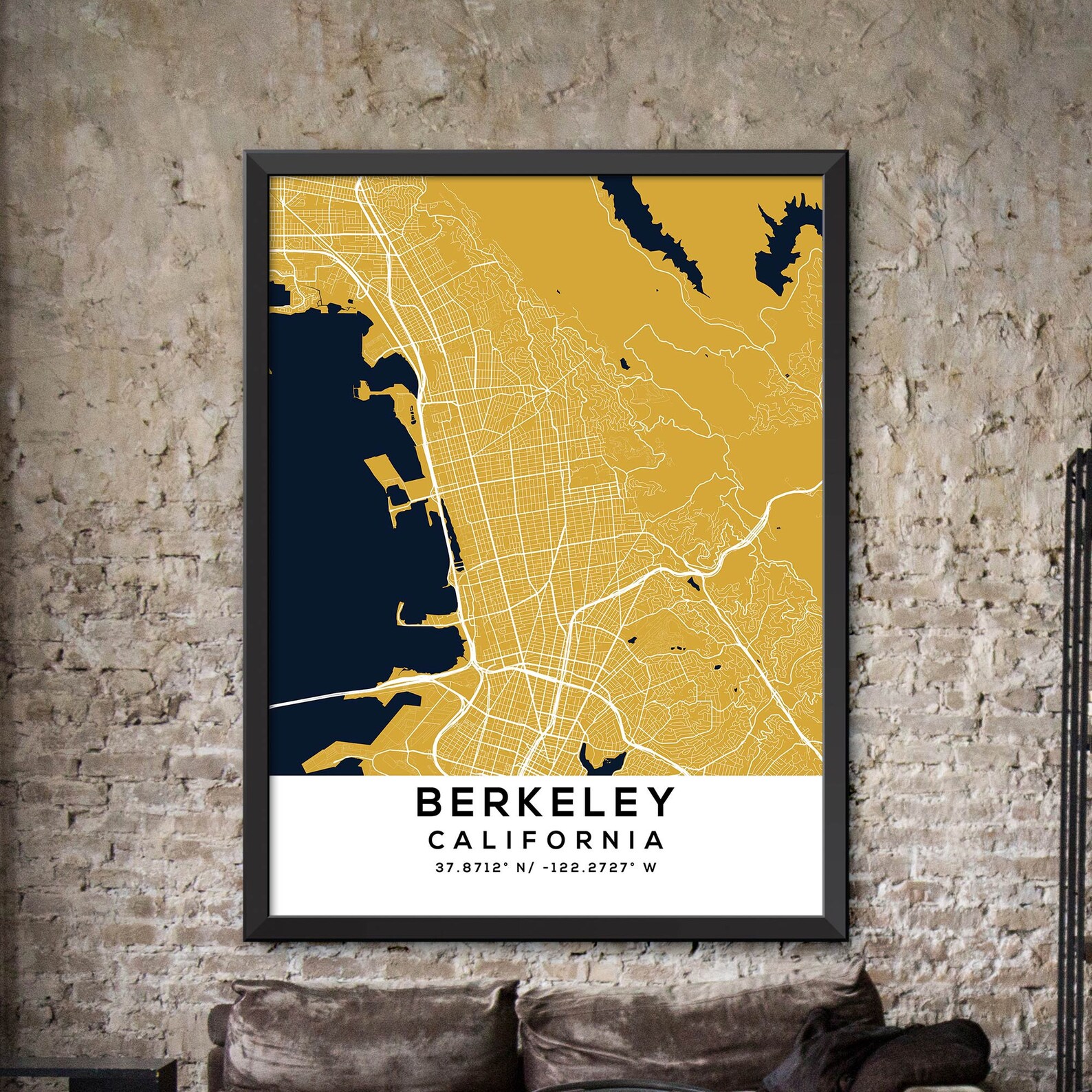 Berkeley Map Print Berkeley City Poster Vintage City Map Etsy