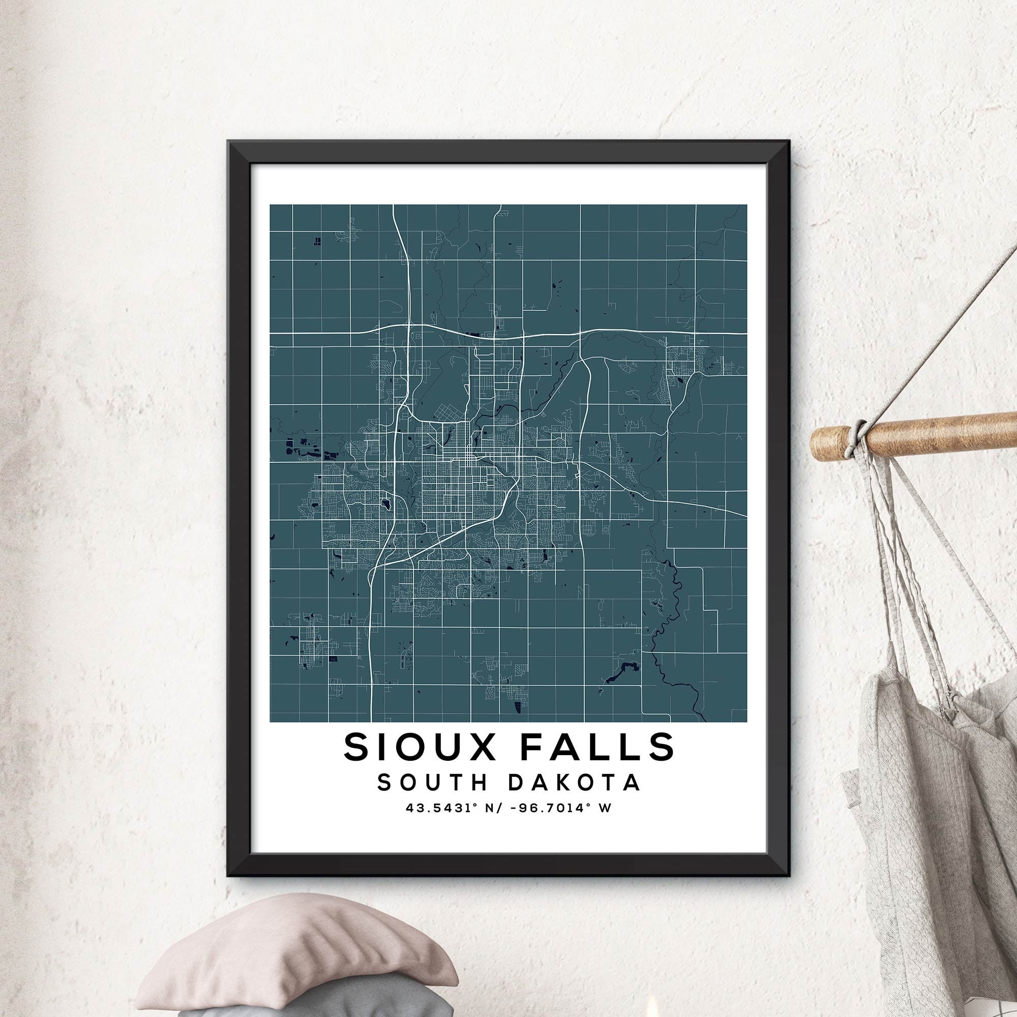 Map of Sioux Falls Sioux Falls Map Print Sioux Falls City | Etsy