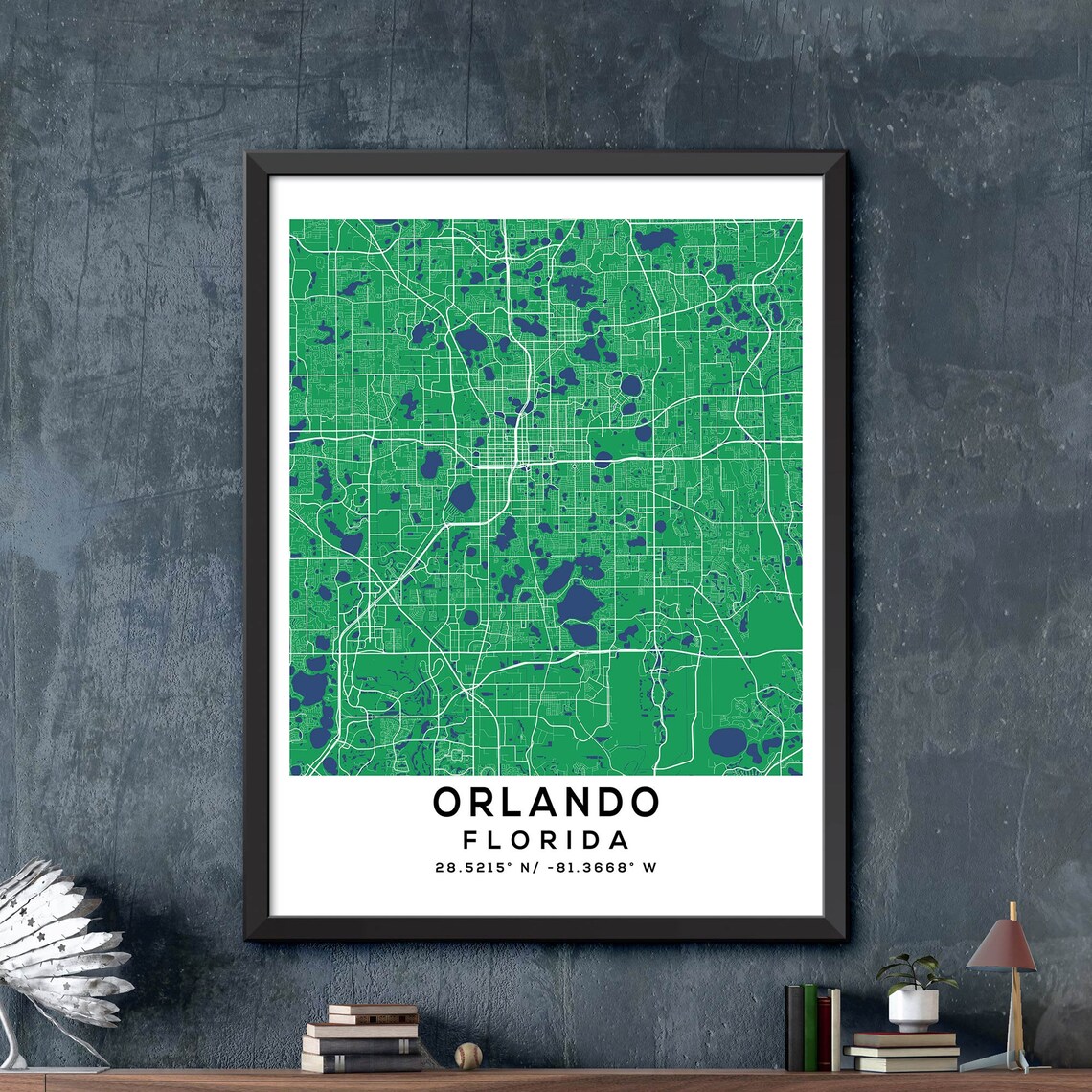 Map of Orlando Florida Orlando Map Print Orlando City | Etsy