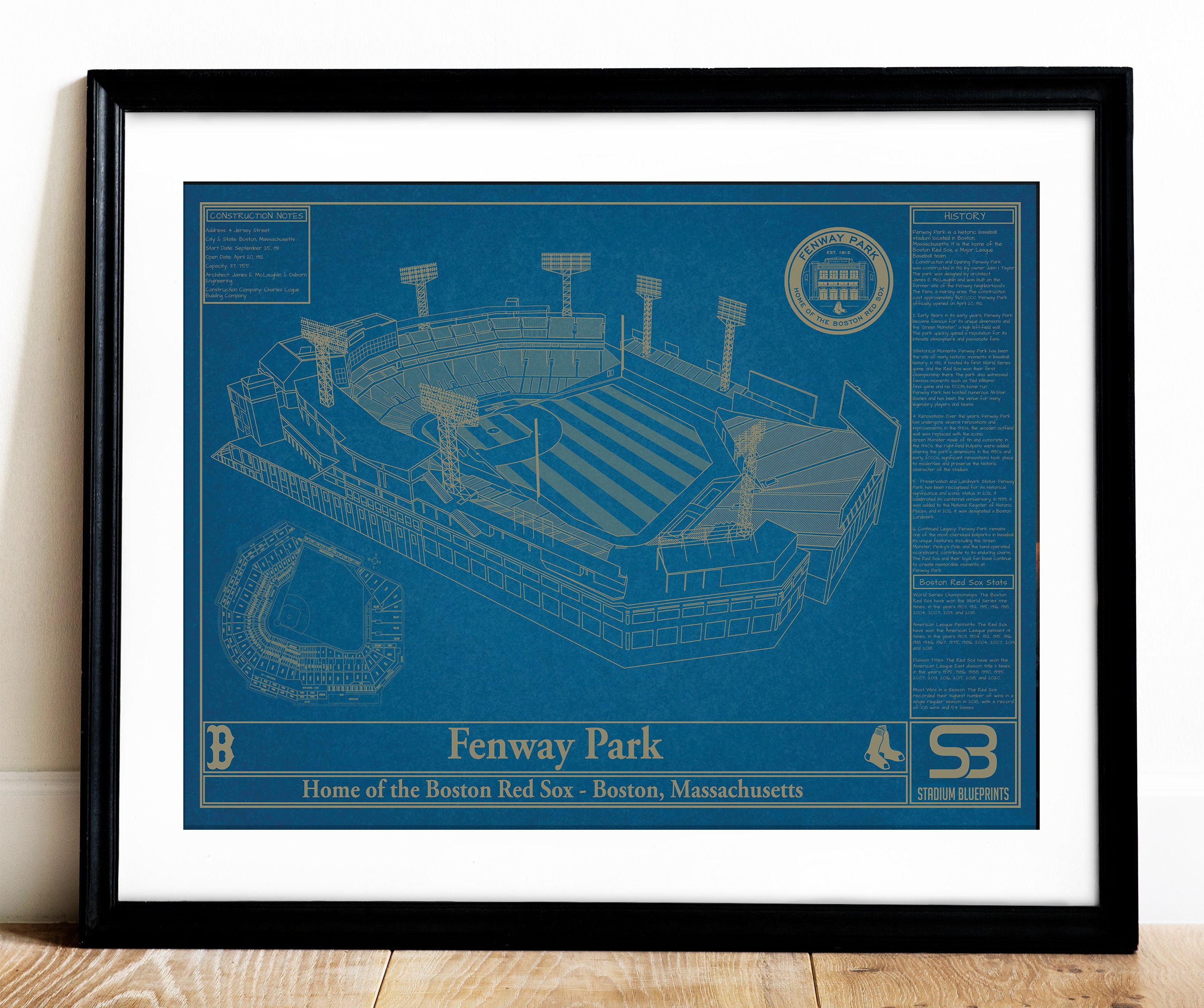 Boston Red Sox Poster, Fenway Park Green Monster, Red Sox Art