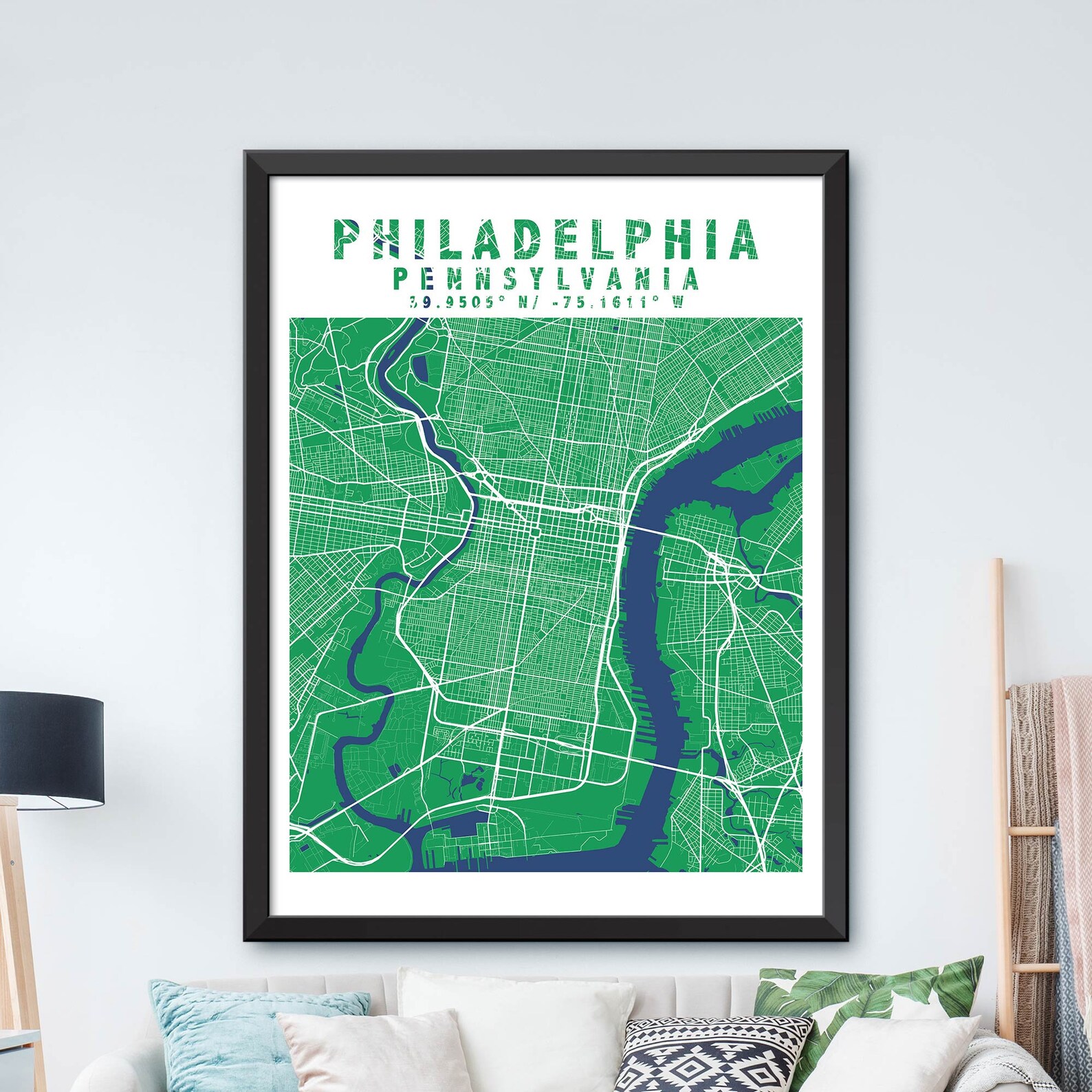 Map of Philadelphia Philadelphia Map Print Philadelphia City | Etsy