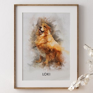 Watercolor Pet Portrait Print: Dog & Cat Memorial Art
