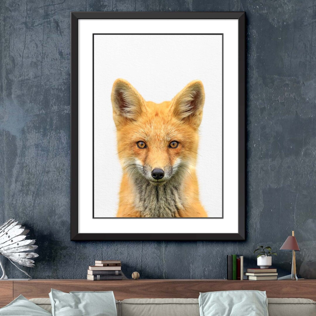 Fox Print, Fox Wall Art, Fox Decor, Living Room Art, Farmhouse Wall