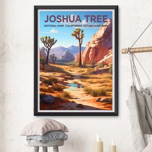 Joshua Tree National Park Illustration - Desert Oasis Wall Art Print ...