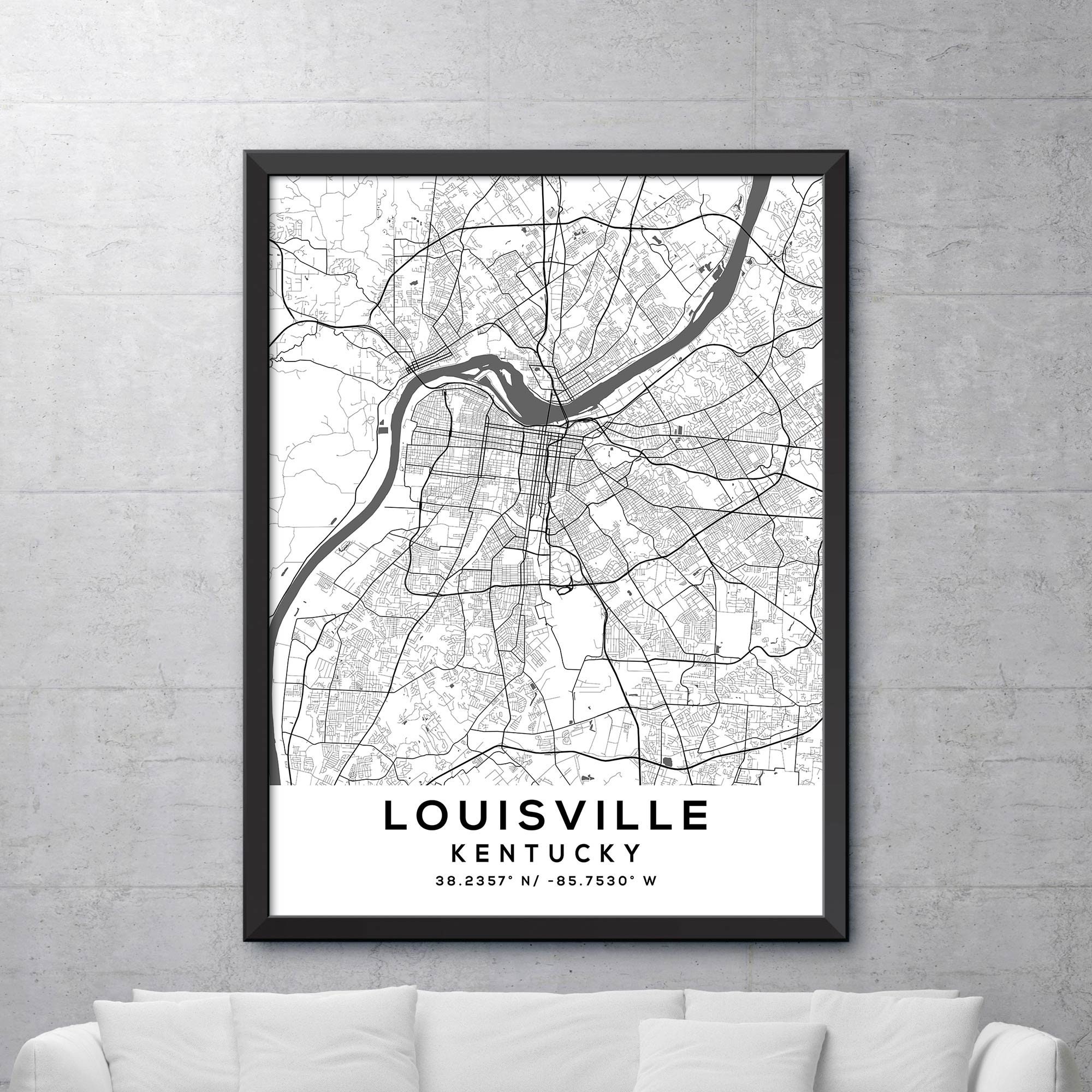 Map of Louisville Kentucky Louisville Map Print Louisville | Etsy