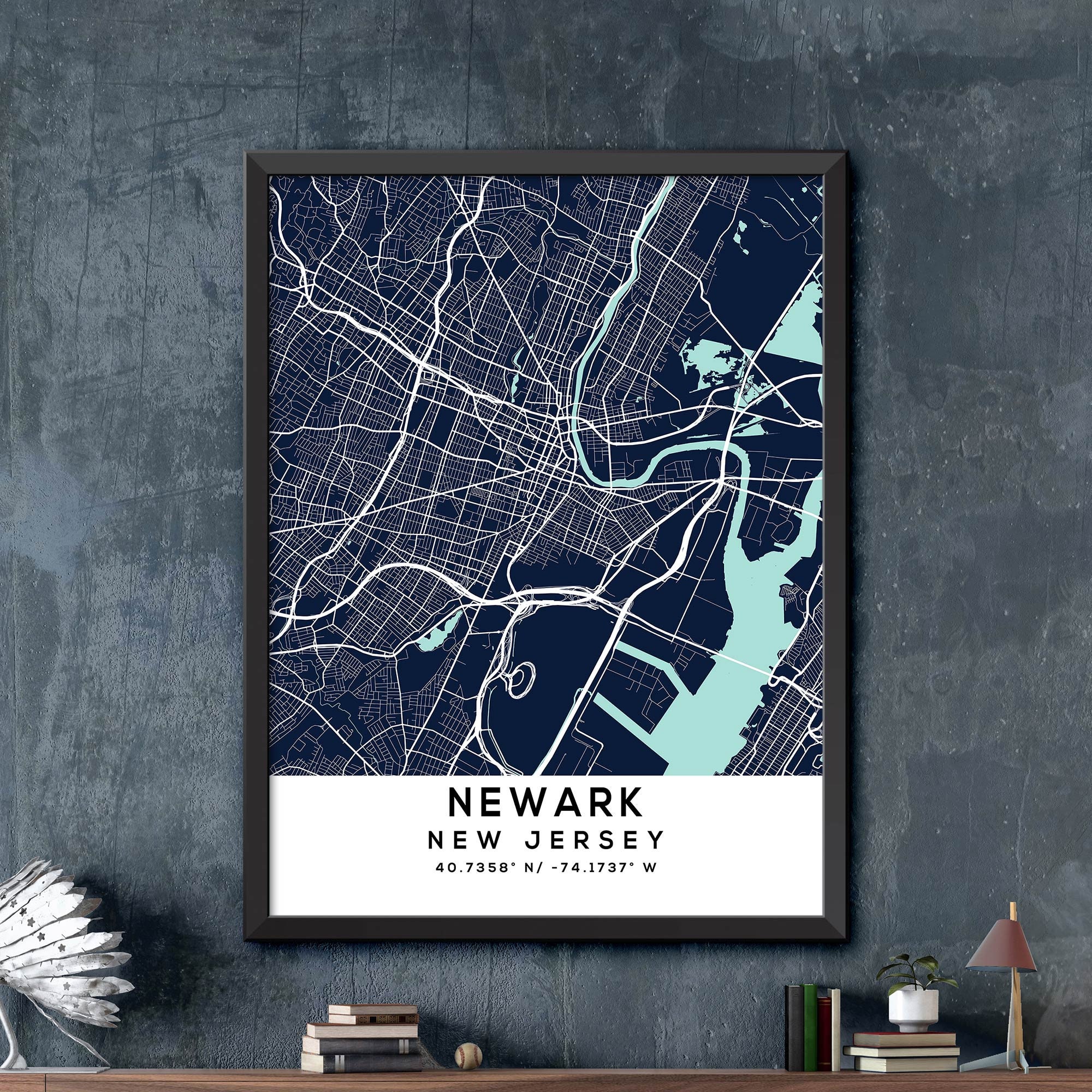 Map of Newark New Jersey Newark Map Print Newark City | Etsy