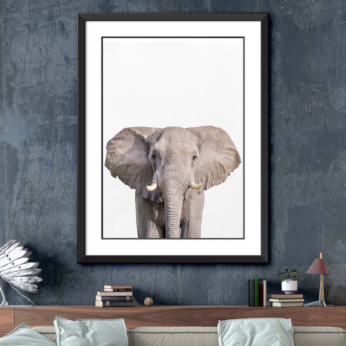 Elephant Print Elephant Wall Art Elephant Decor Living Room - Etsy