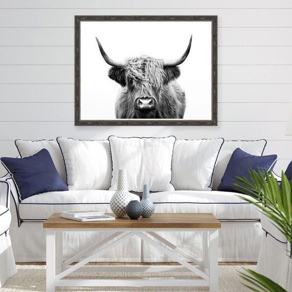 Highland Cow Highland Cow Print Living Room Art Farmhouse Etsy