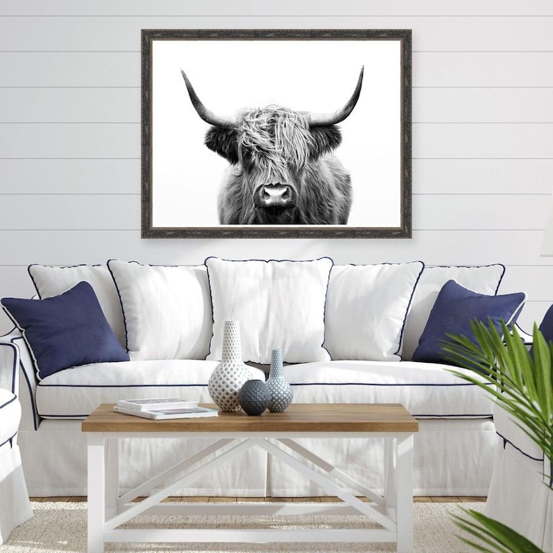 Highland Cow Highland Cow Print Living Room Art Farmhouse Etsy