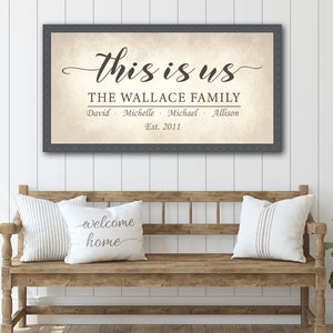 Personalized This is Us Family Name Sign | Rustic Framed Canvas