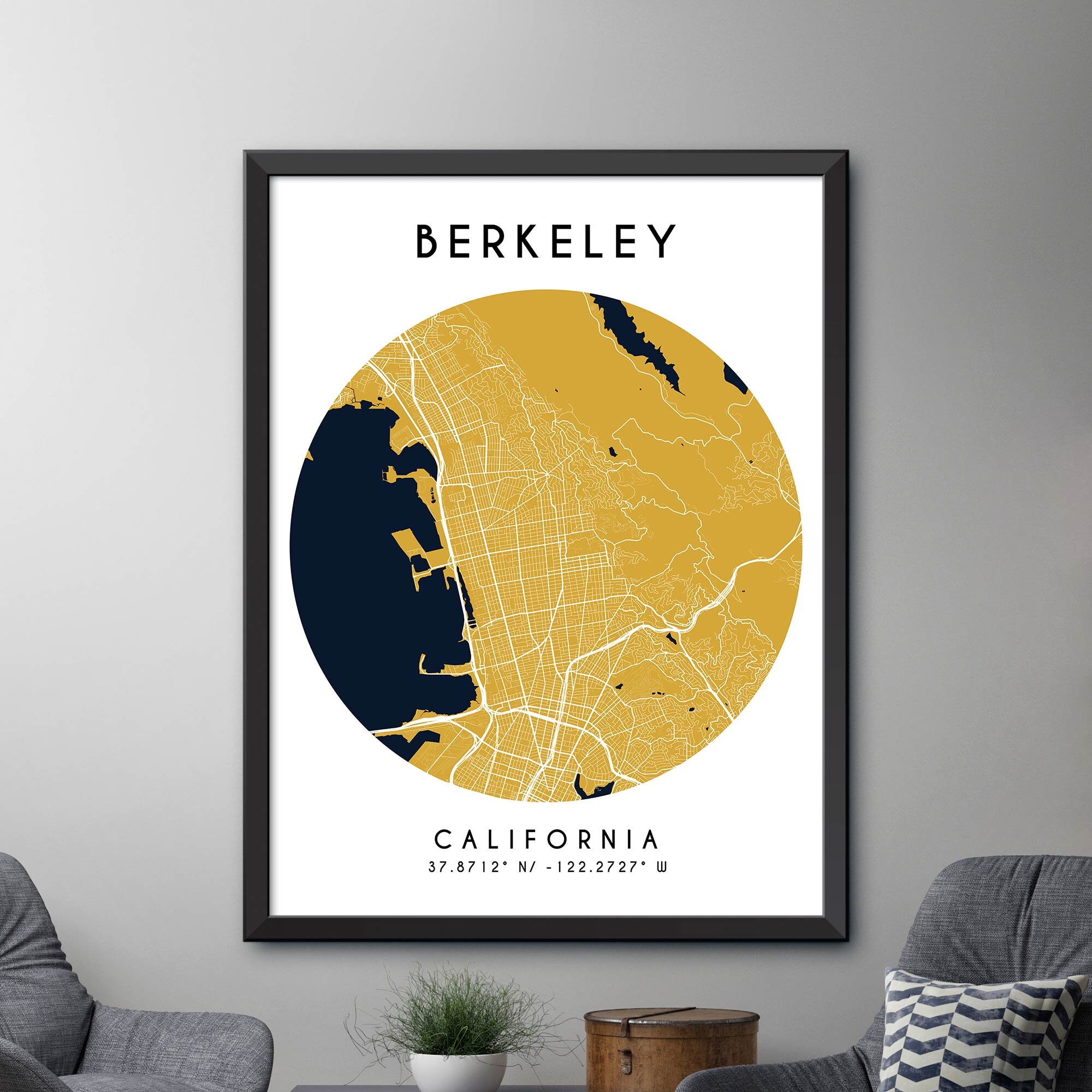 Berkeley Map Print Berkeley City Poster Vintage City Map Etsy