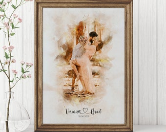 Personalized Wedding Portrait, Wedding Portrait, Custom Wedding Watercolor, Watercolor Portrait, Wedding Gift