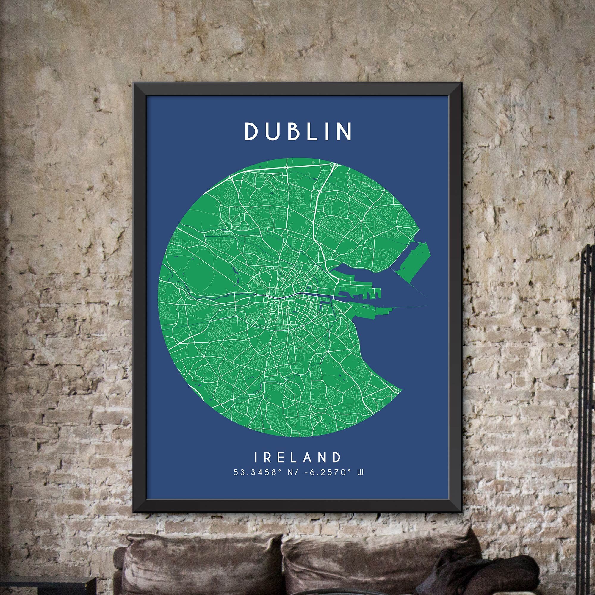 Dublin Map Print Dublin City Poster Vintage City Map Dublin Etsy