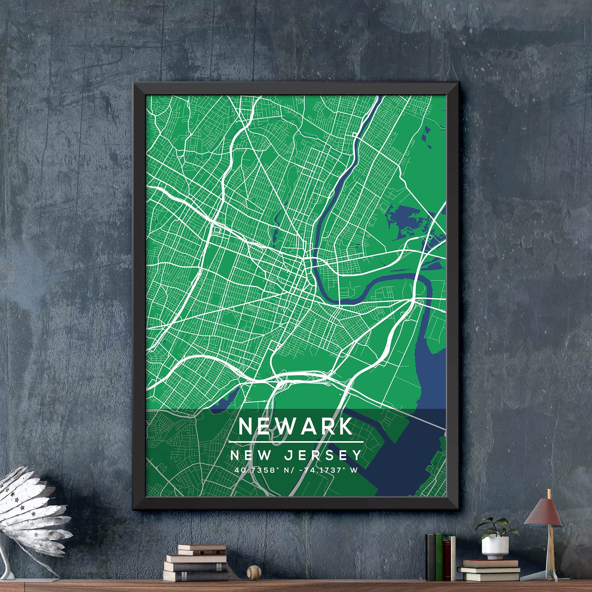 Map of Newark New Jersey Newark Map Print Newark City | Etsy