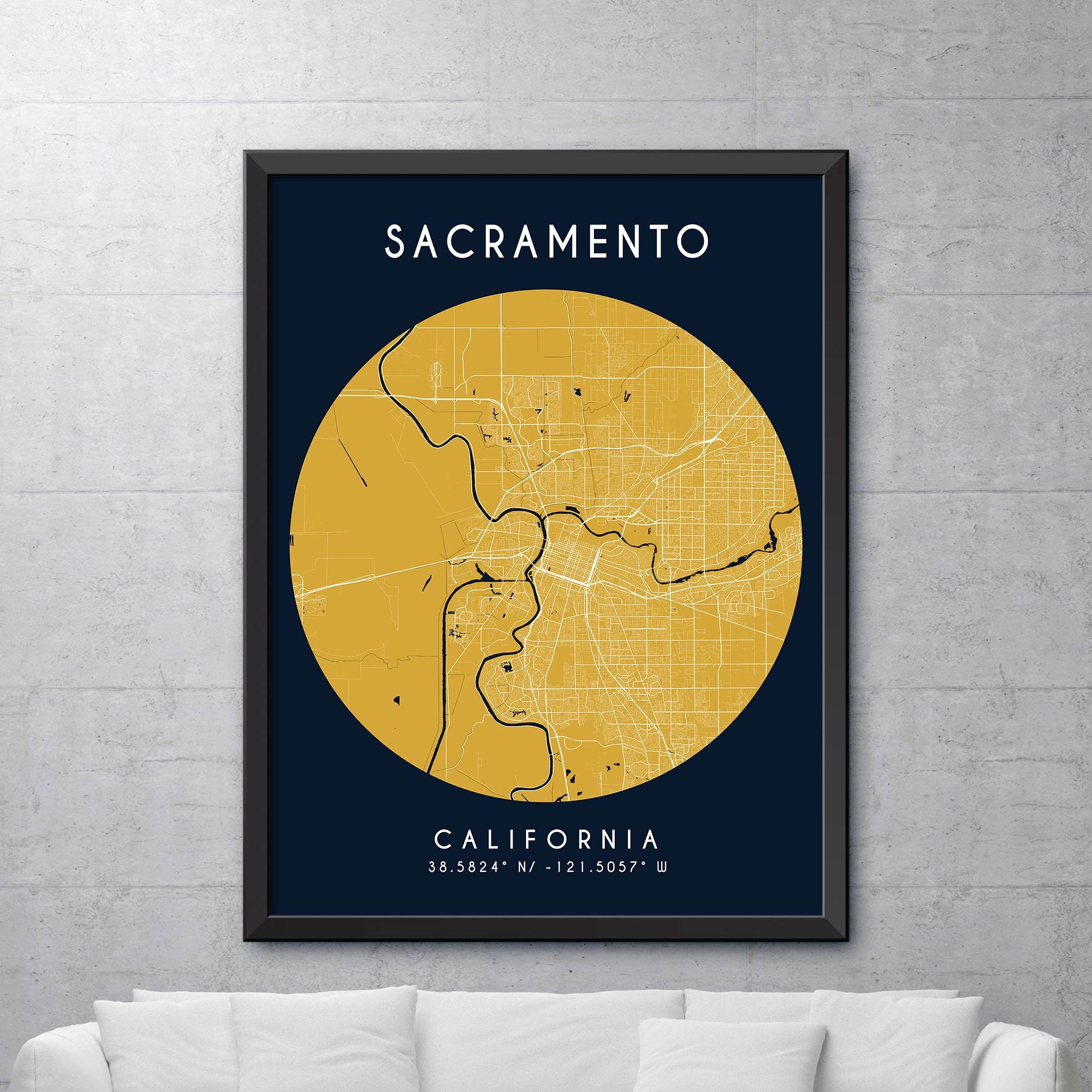 Map of Sacramento California Sacramento Map Print Sacramento | Etsy