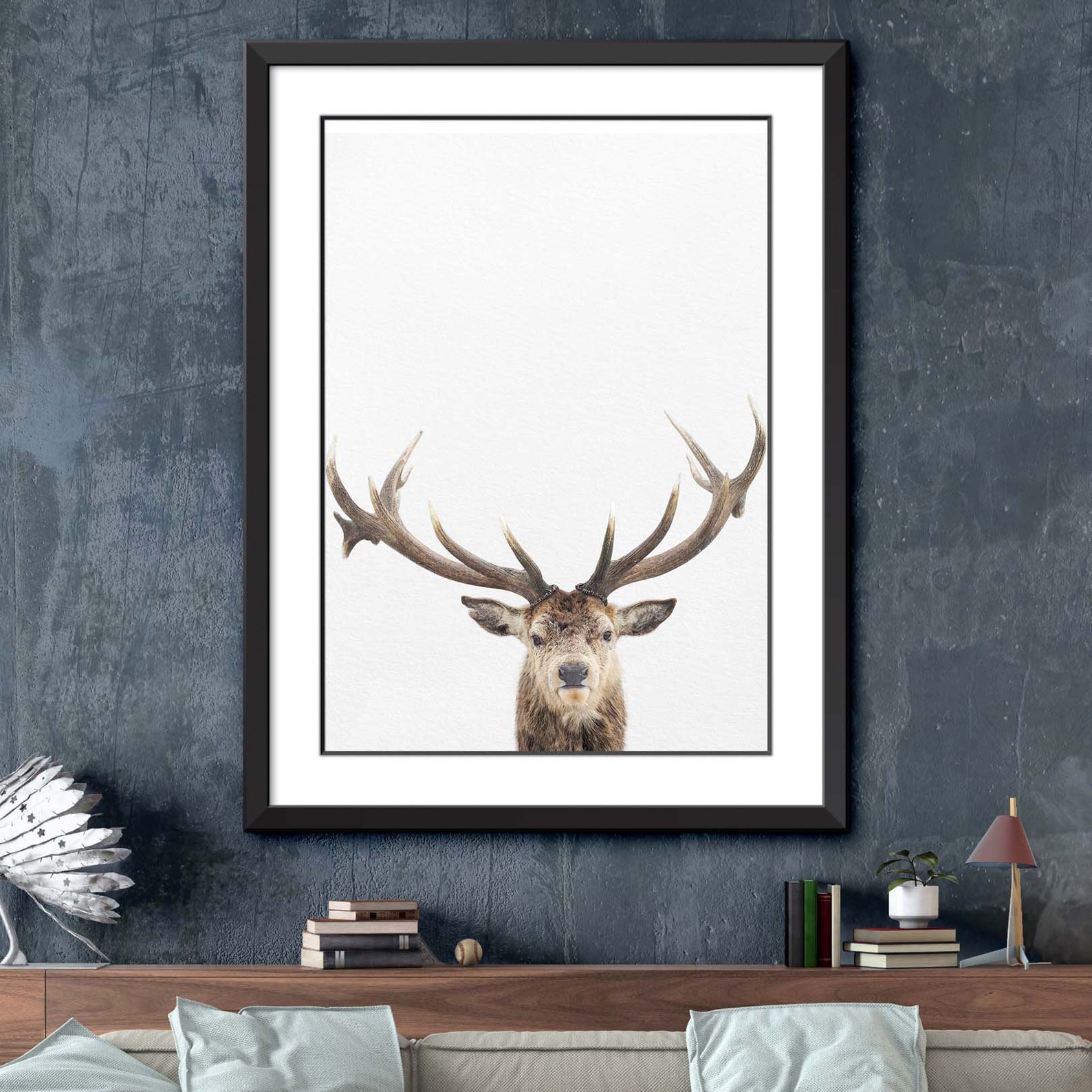 Deer Print Deer Wall Art Deer Decor Living Room Art Etsy