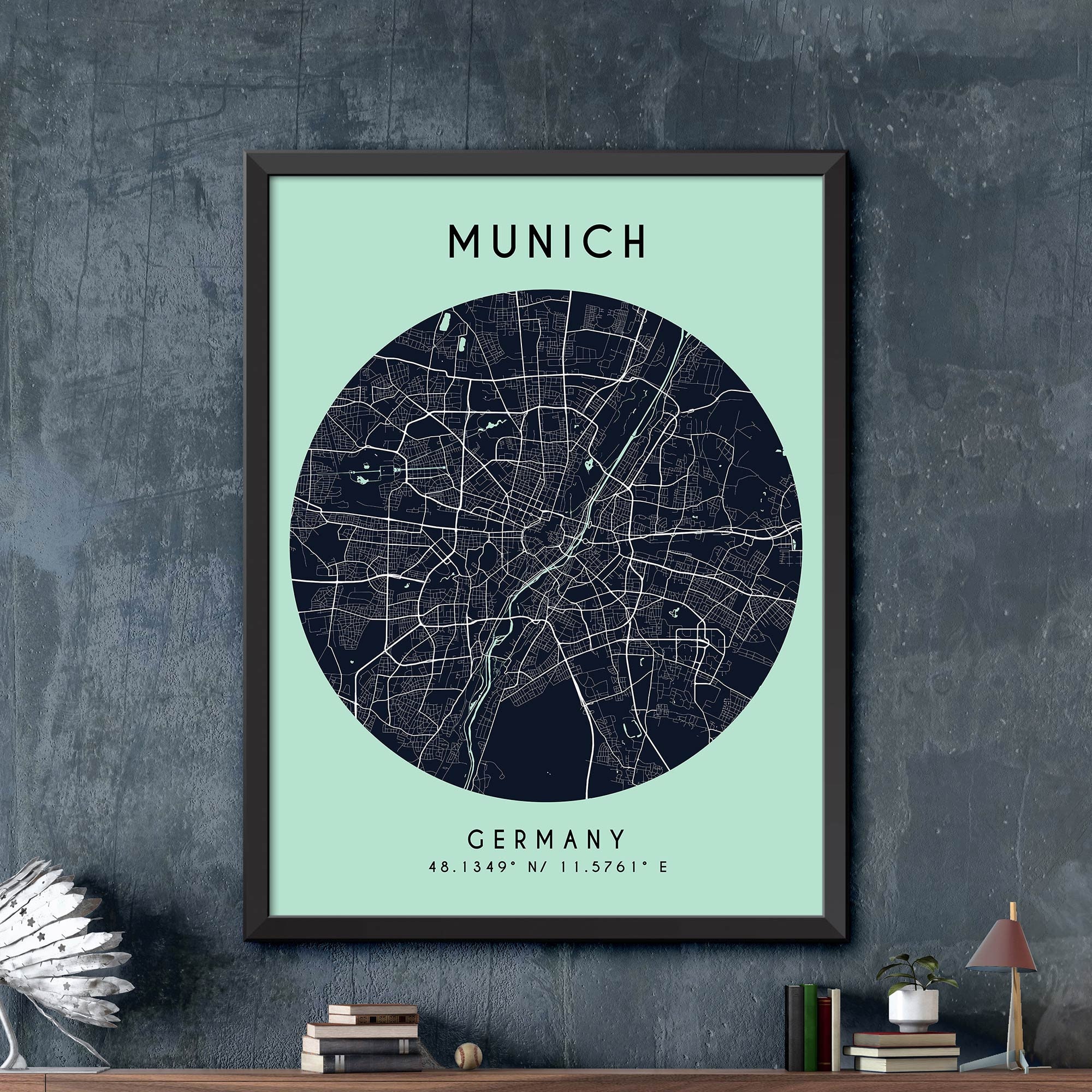München Karte München Karte Druck München Stadt Poster | Etsy