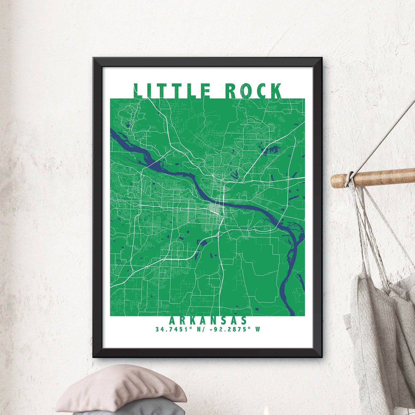 Map of Little Rock Little Rock Map Print Little Rock City | Etsy