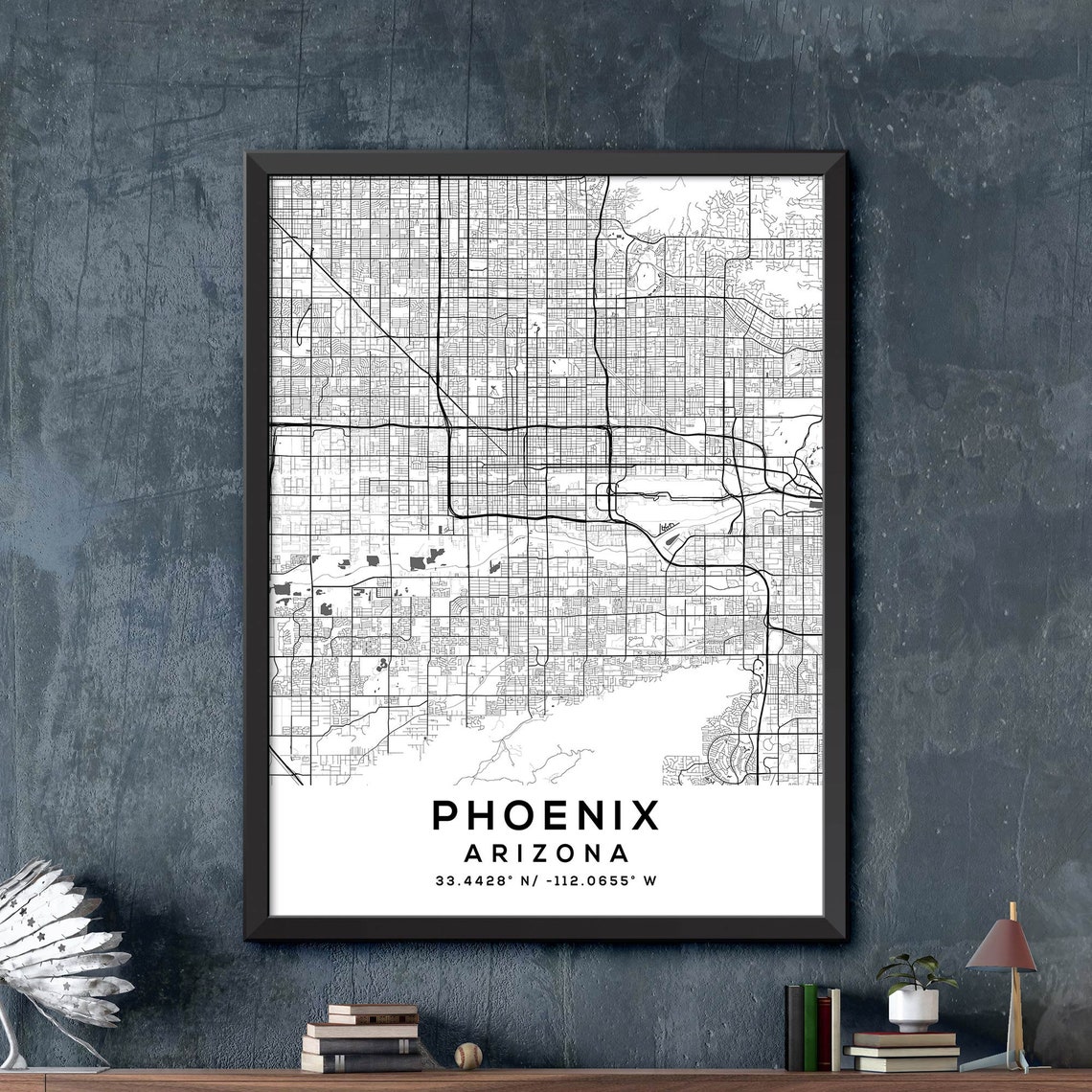 Map of Phoenix Arizona Phoenix Map Print Phoenix City | Etsy