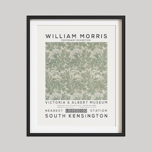 William Morris Print, Vintage Wall Decor, Exhibition Poster, Floral Wall Art, Flower Print, Home Decor, Tulip Pattern