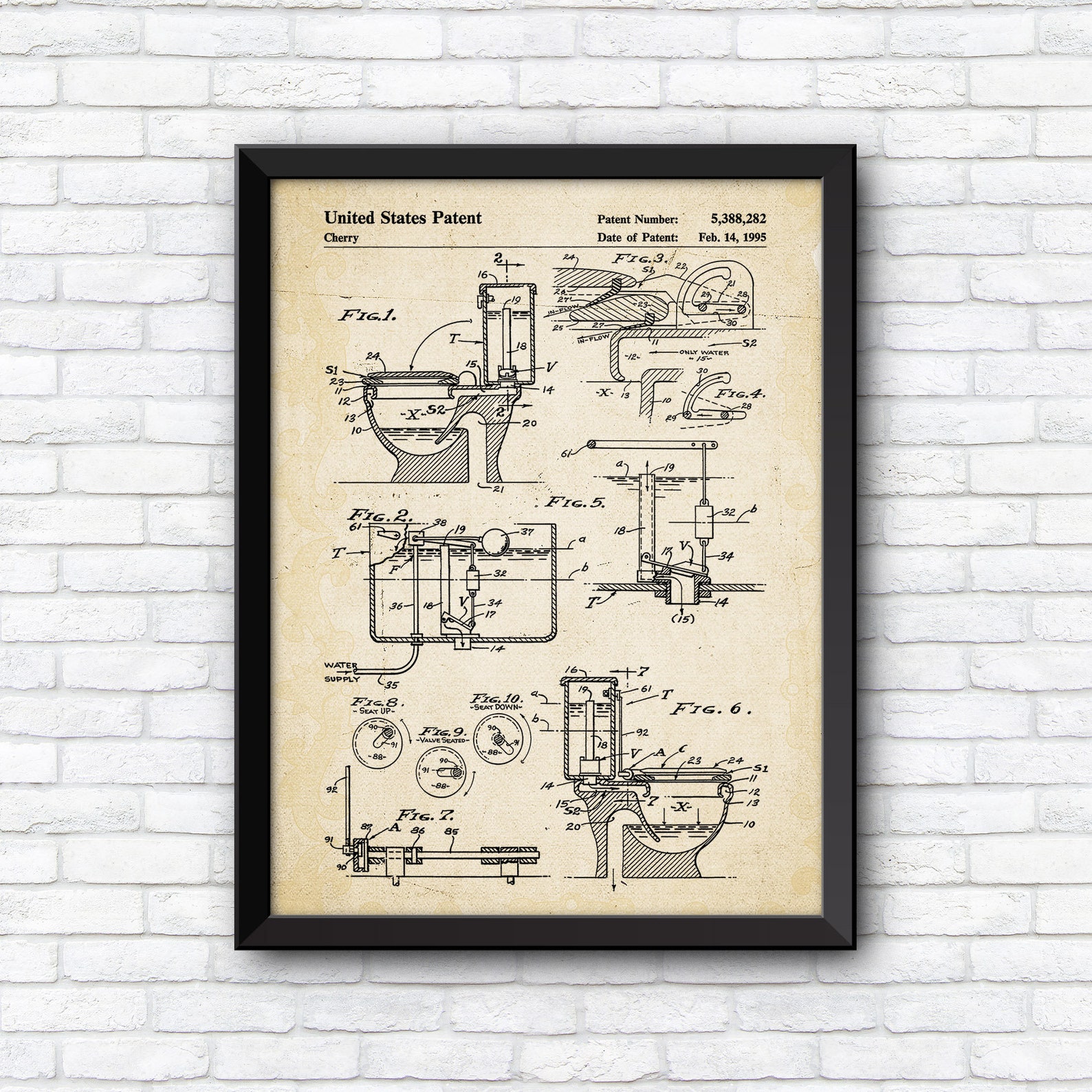 Bathroom Patent print Toilet for Bathroom Patent print | Etsy