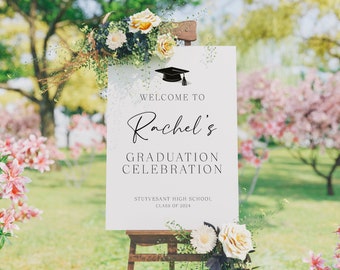 Personalized Graduation Welcome Sign with Photo | Custom Grad Party Entrance Decor